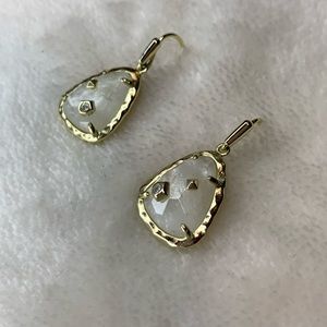 Kendra Scott earrings, white and gold